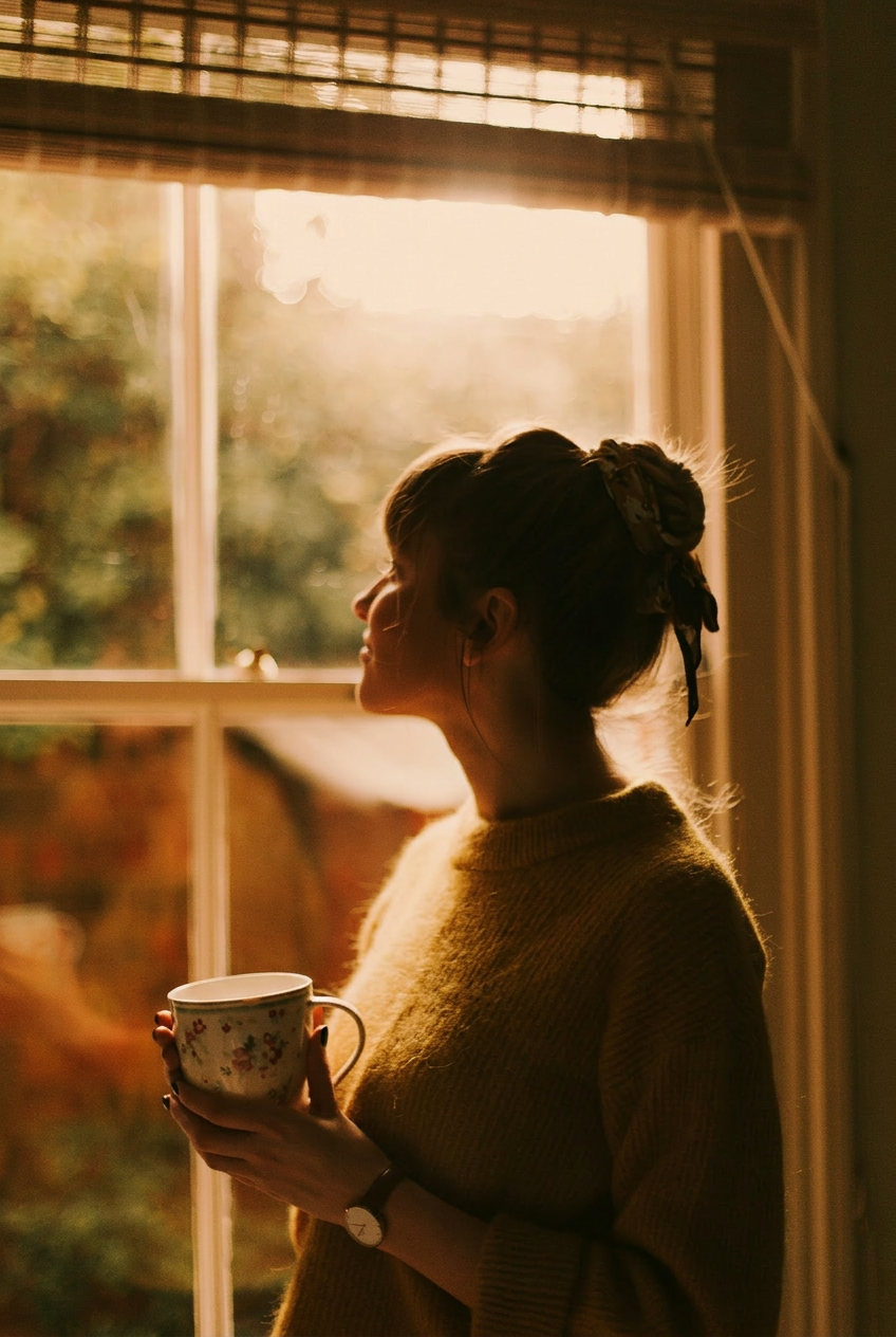 A grounded leader by a sunlit window